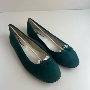 Repetto Suede Ballet Flats, Deep Jade FR 40